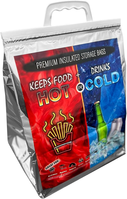 Insulated Picnic/Shopping Cooler Bags for Groceries, Camping, Hiking, Beach, Travel | Lightweight Soft Collapsible | Fast Same Day Shipping (Pack of 2, Medium)