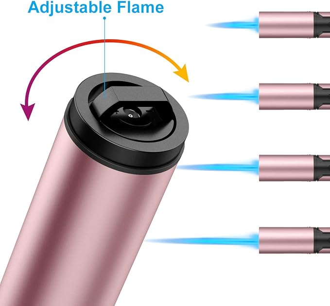 Torch Lighters, Candle Lighters 2 Pack, Butane Lighters, Multipurpose Windproof Butane Refillable Gas Torch Lighter, Jet Flame Mini Torch Lighter for Grills, Fireplaces, Camping. (Butane Not Included)