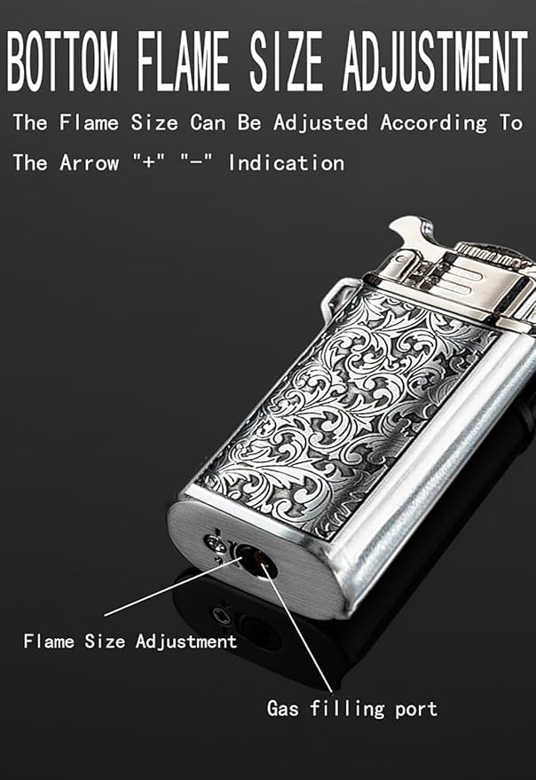 Cool Creative Design Butane Torch Lighters Refillable Novelty Lighter for Fireplace Candle Camping BBQ (Without Gas) (07)