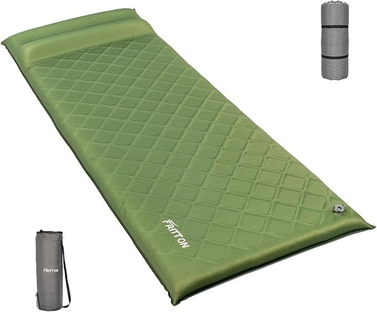 3.2" Ultra Thick Self Inflating Sleeping Pad, Fast Inflating Camping Mattress with Memory Foam, Camping Mat with Pillow & Pump Sack, 4 Season Insulated Sleeping Pad for Camping, Tent