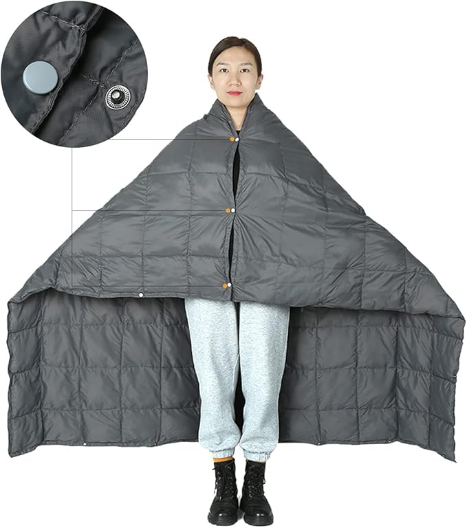 ROCK CLOUD Packable Camping Blanket Ultralight Outdoor Blankets Stadium for Hiking Camp Travel Outside Sports, Grey