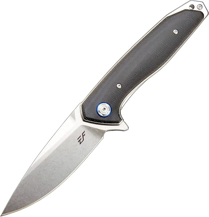 Eafengrow EF972 Folding Knife, D2 Steel Blade Micarta Handle Pocket Knife Folder for Outdoor Camping Hiking Working EDC Tool Knife(Black)