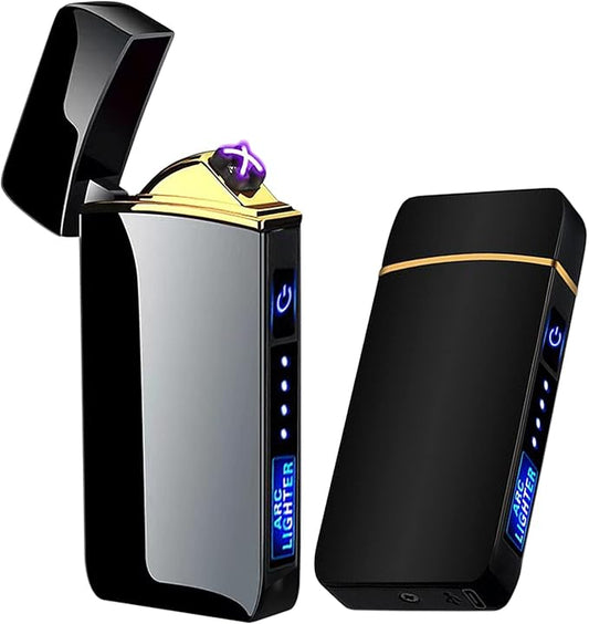 Arc Lighter, Smart Electric Lighter, USB Rechargeable Lighter Windproof Flameless Lighter Lightweight Plasma Lighter for Fire,BBQs,Fireworks,Candle,Camping - Outdoors Indoors (T3-Black)