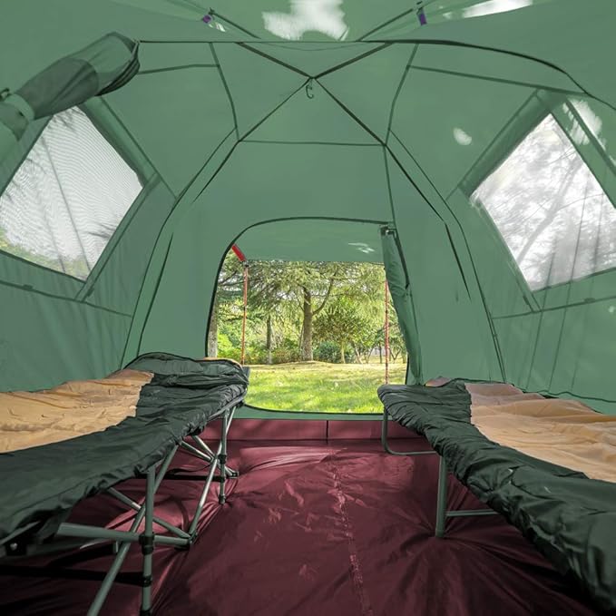 KAZOO 2/4 Person Camping Tent Outdoor Waterproof Family Large Tents 2/4 People Easy Setup Tent with Porch Double Layer