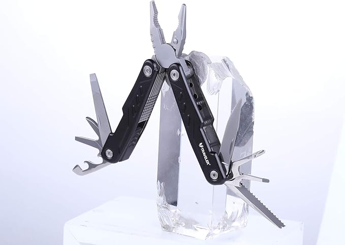Multitool with Pocket Clip, Newest 15 in 1 Pocket Multifunctional Multi Tool .Stainless Steel Multi Tool Pocket Knife, Pliers Kit with Screwdriver, Self-locking, Survival, Camping, Hiking, TR030G