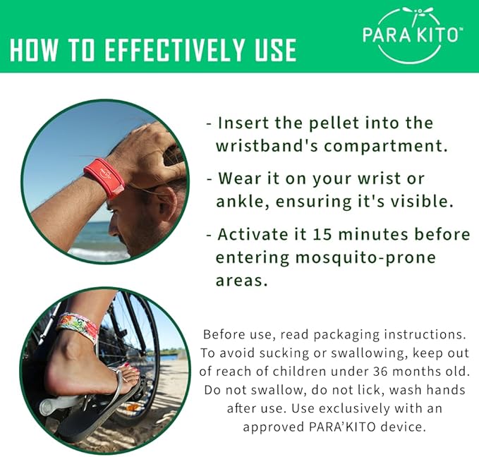 PARA'KITO Mosquito Insect & Bug Protection Wristband - Mosquito Stickers & Bug Spray Alternative - Summer Essentials, Beach Accessories, Hiking & Camping Essentials - Natural Essential Oils (Soccer)