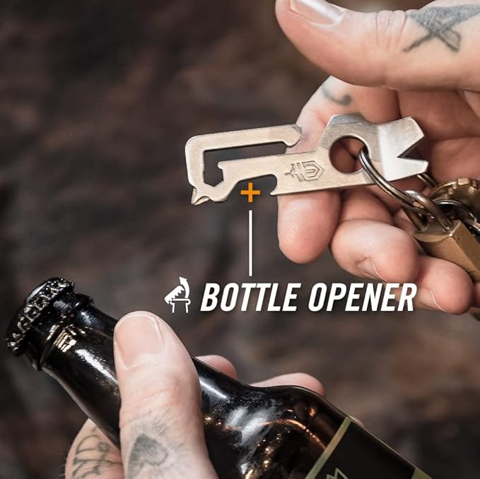Gerber Gear Mullet Keychain - Multi-Tool Keychain with Pry Bar, Bottle Opener, and Wire Stripper - EDC Gear and Equipment - Stonewash