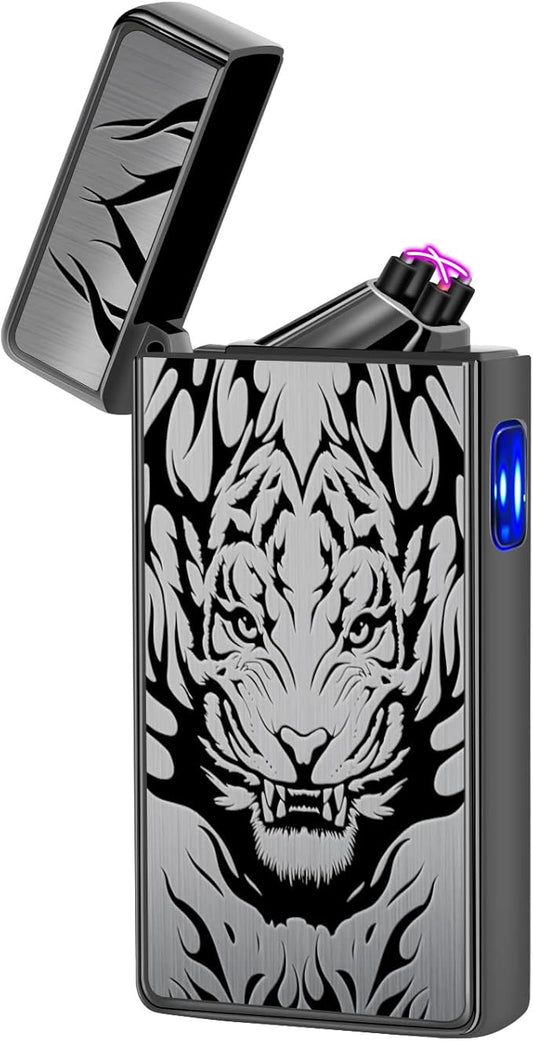 LcFun Electric Lighter USB Type C Rechargeable Lighter Electronic Plasma Lighters Windproof Flameless Arc Lighter for Candle, Incense Stick, Outdoor Camping