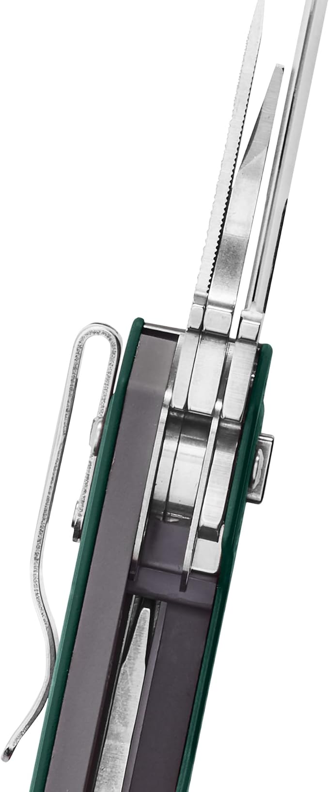 LEATHERMAN, Free T4 Multitool and EDC Knife with Magnetic Locking and One Hand Accessible, Made in The USA, Stainless, Evergreen