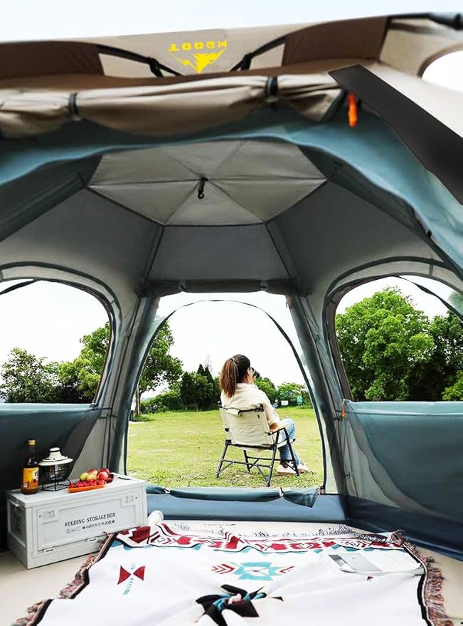 Camping Tent with Instant Setup, 2/3 Person Weatherproof Tent Easy Quick Set Up in 60 Seconds with Rainfly Backpack Tent for Family Camping & Hiking, Upgraded Ventilation,Center Height 66-inch