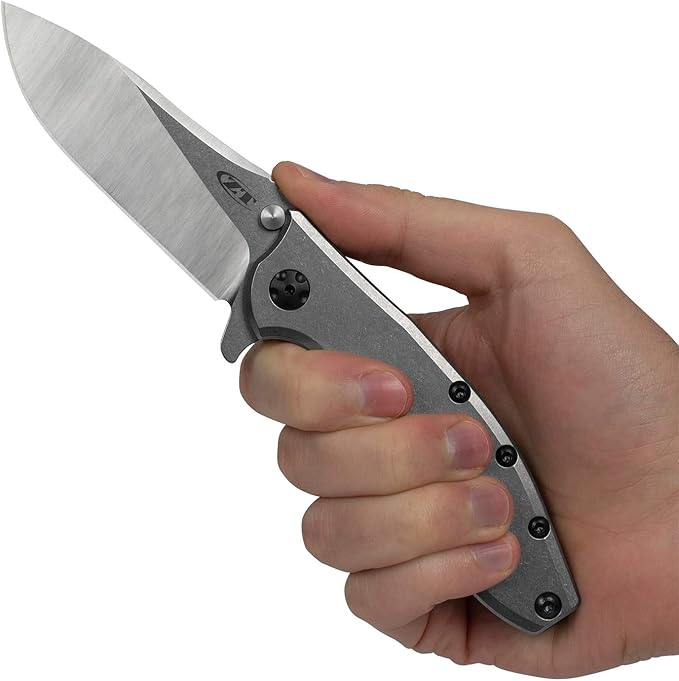 Zero Tolerance Hinderer Pocketknife; 3.5-Inch CPM 20CV Steel Blade, KVT Ball-Bearing Opening System, Flipper, Reversible Deep Carry Clip, Titanium Handle, Made in USA (0562TI)
