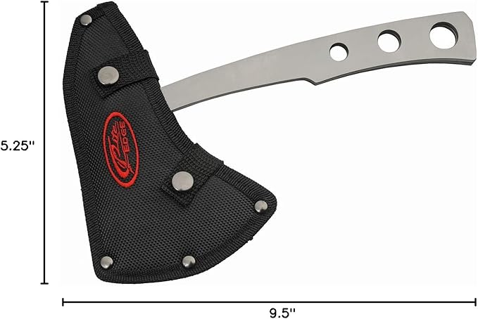 SZCO Supplies 9.5” 2 Piece Outdoor Sport Throwing Hatchet with Nylon Sheath Silver