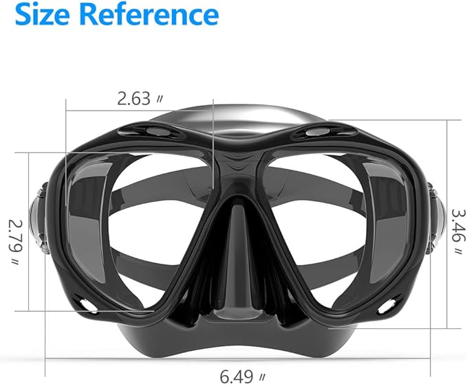 COPOZZ Adult Scuba Mask, Dive Mask Anti Fog Snorkeling Scuba Diving Glasses, Great Seal Free Diving Tempered Glass Mask Goggles