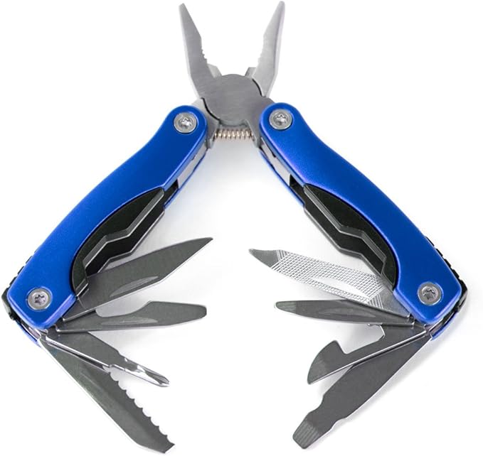 Knack 11-in-1 Multitool - 3inches Stainless Steel Folding Utility Pocket Tool with Carrying Pouch by Knack (Blue)