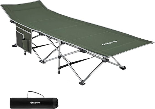KingCamp Folding Camping Cot for Adults,Portable Sturdy Sleeping Cot with Carry Bag Outdoor Lightweight Camping Bed Support 264 lbs,Large Outdoor Foldable Travel Cots for Camping Beach Home Nap