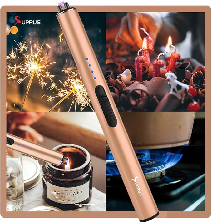 SUPRUS Electric Lighter Arc Windproof Flameless USB Lighter Rechargeable Lighter with Safety Lock