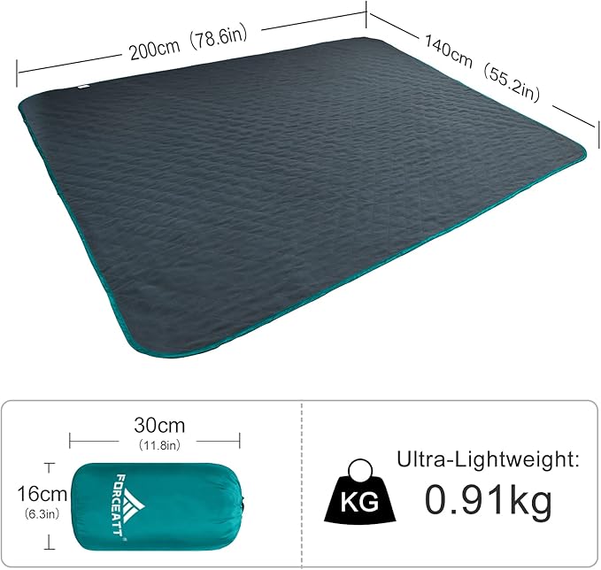 Forceatt Camping Blanket, 79" X 57" Large Outdoor Blanket, Sandproof, Waterproof for Outdoor Festivals, Beaches, Picnics, Stadium,Camping, Parks, Hiking, Travel, Family Suitable for 4 Seasons.