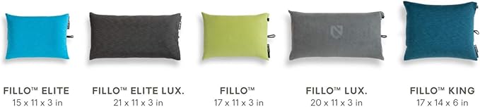NEMO Fillo Elite Ultralight Pillow | Inflatable Backpacking Pillow for Travel, Backpacking, and Camping, Sapphire Stripe