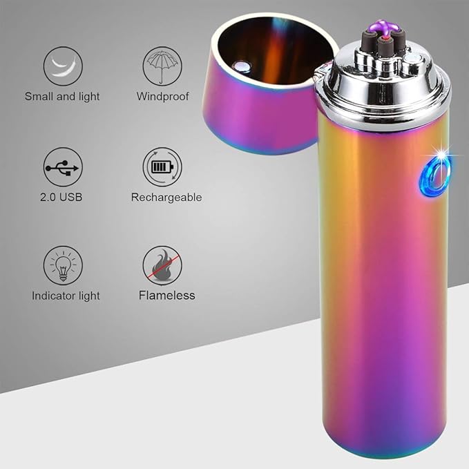 Electric Candle Lighter - XL Dual Arc Plasma Beam Lighter - Rechargeable Windproof Flameless Electronic Plasma Torch Lighter