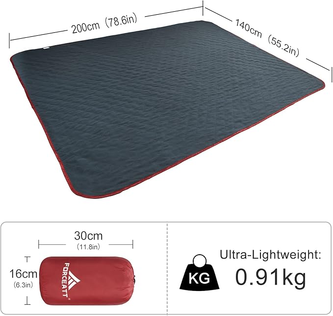 Forceatt Camping Blanket, 79" X 57" Large Outdoor Blanket, Sandproof, Waterproof for Outdoor Festivals, Beaches, Picnics, Stadium,Camping, Parks, Hiking, Travel, Family Suitable for 4 Seasons.