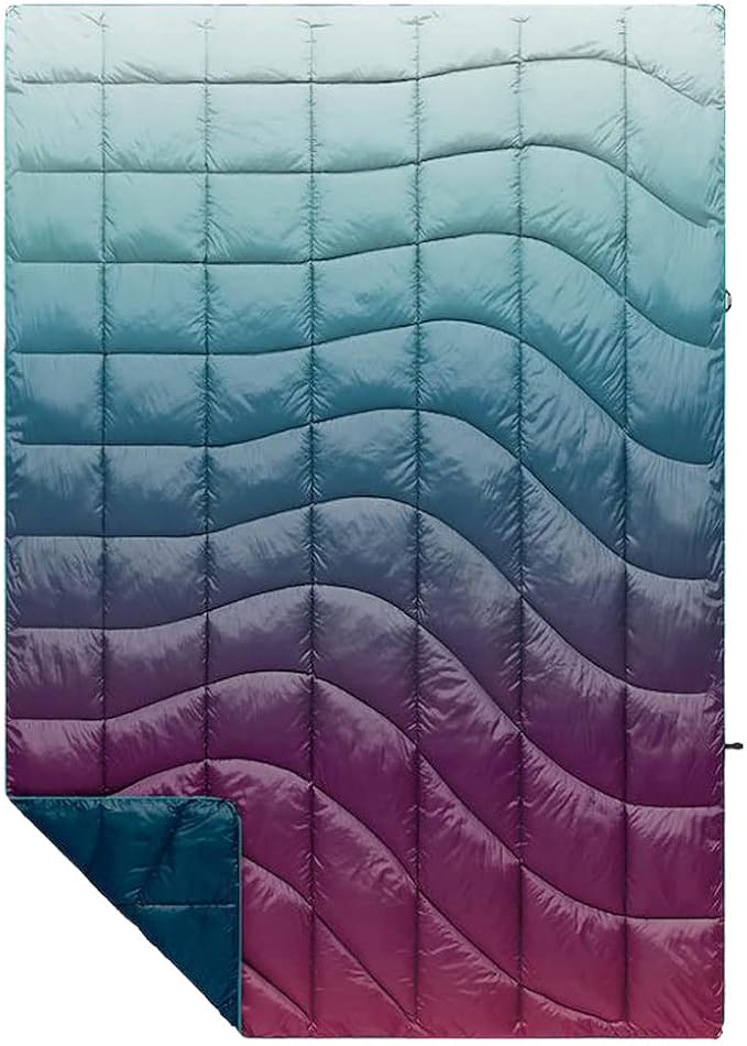 Rumpl The NanoLoft Puffy Blanket | Indoor Outdoor Camping Blanket for Traveling, Picnics, Beach Trips, Concerts |52" x 75" | Crisp Fade, 1-Person