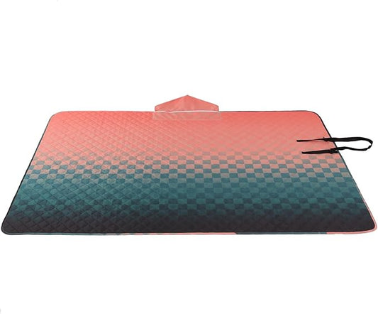 Hooded Outdoor Blanket, Extra Large 82" x 55" Waterproof Camping Blanket, Quilted, Thick Fleece, Warm, Windproof, Sand Proof, Portable and Wear-Resistant, Perfect for Stadium, Picnic, Camping