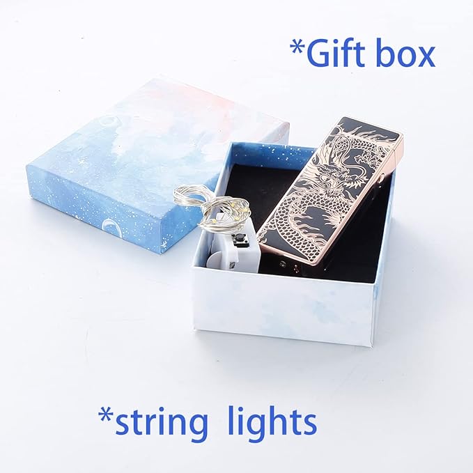 Custom Electric Lighter Personalized Kitchen for Candle Gift Windproof USB Rechargeable Dual Arc for Camping Christmas Father's Day Valentine's Day… (Custom) (Black Dragon)