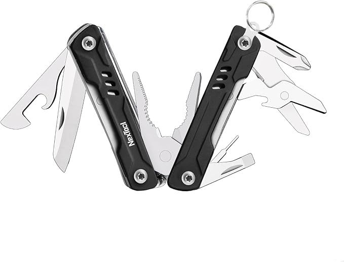 NexTool Mini Sailor, Keychain Multitool with EDC Pliers, Pocket Knife and Screwdriver, Mini Multitool,Small Multitool,Pocket Tool for EDC,Fishing,Camping,Father's Day Gifts from Daughter(Black Pliers)