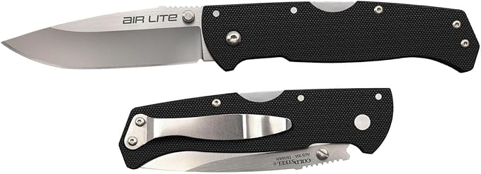 Cold Steel Air Lite 3.5" AUS10A Drop Point Blade 4.5" G-10 Handle Everyday Carry Compact Pocket Folding Knife w/Tri-Ad Lock