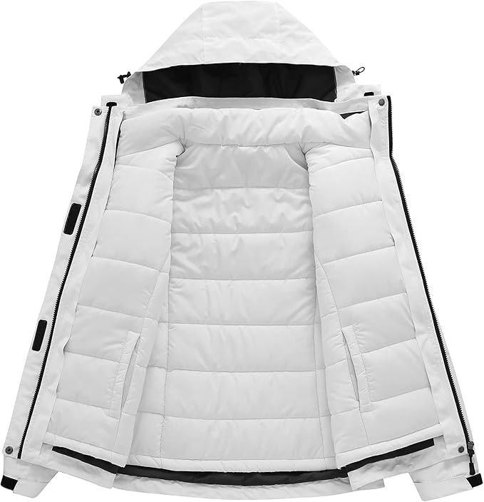 Women's 3 in 1 Ski Jacket Mountain Waterproof Windproof Winter Snow Coat Hike Snowboarding Jackets Hooded Warm Raincoat