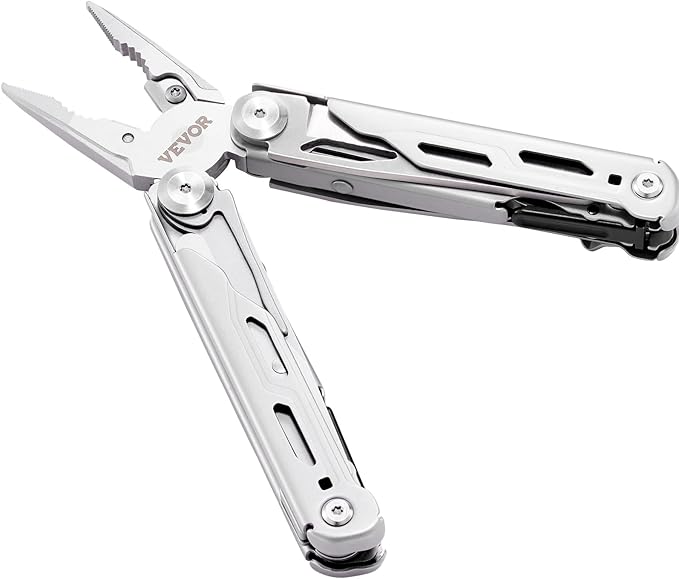VEVOR 28-in-1 Multitool Pliers,Stainless Steel Multi Tool Pocket K-nife,Self-locking Multitool Pliers with Sheath & Replaceable Screwdrivers Bits -Perfect for Outdoor Survival, Camping, Hiking