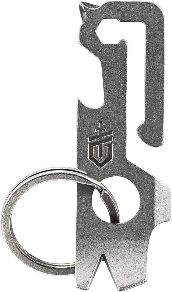 Gerber Gear Mullet Keychain - Multi-Tool Keychain with Pry Bar, Bottle Opener, and Wire Stripper - EDC Gear and Equipment - Stonewash