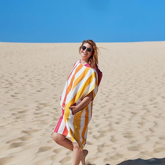 Dock & Bay Adult Poncho - Hooded Towel with Deep Pockets, Changing Robe - Quick Dry - Compact, Lightweight - Includes Bag
