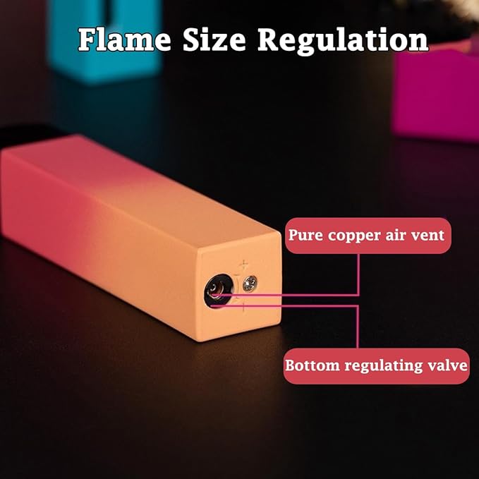 Torch Lighters, Jet Butane Lighters, Adjustable Flame Windproof Butane Refillable Gas with Visible Gas Tank for Candle, Grill, BBQ, Fireworks, Camping (Butane Not Included) (Green Gradient)