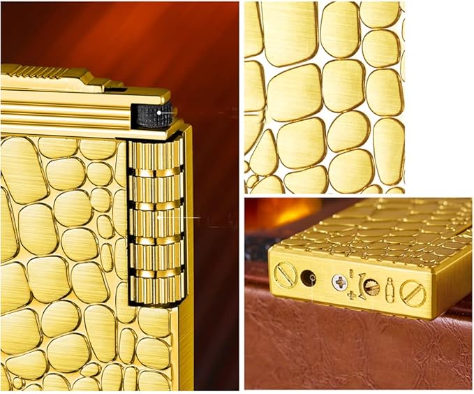 Lighters Soft Flame Lighter Traditional Flame Cigar Lighter with Adjustable Flame Dial Vertical Ignition Roller Good for Gift Outdoor Camping Hiking Fishing Grill Adventure Candle (Silver01)
