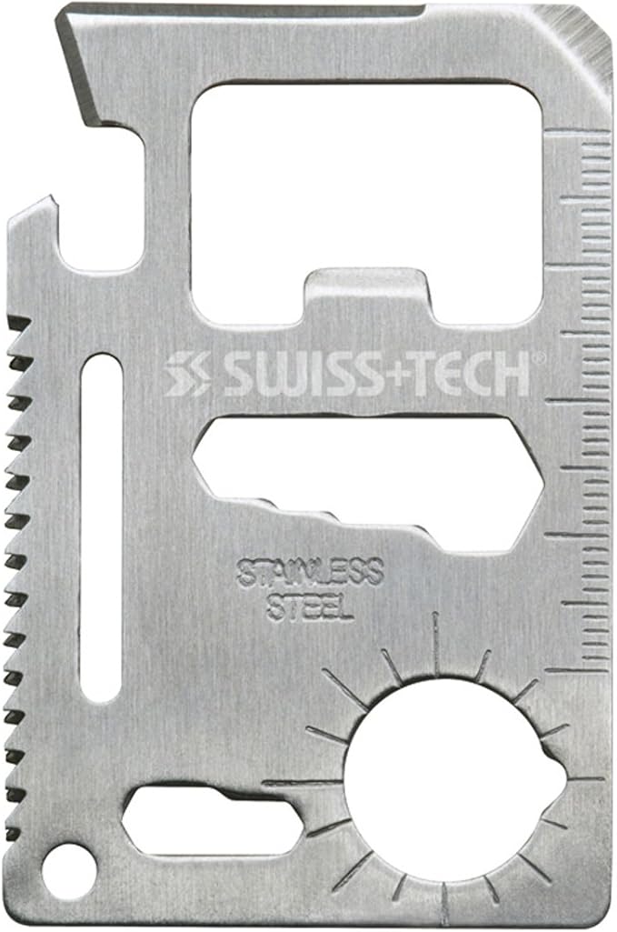 SWISS+TECH ST33309 15-in-1 Credit Card Survival Multi-Tool for Wallet, Keychain, Pocket (Single Pack)