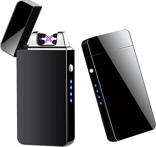 Arc Lighter, Smart Electric Lighter, USB Rechargeable Lighter Windproof Flameless Lighter Lightweight Plasma Lighter for Fire,BBQs,Fireworks,Candle,Camping - Outdoors Indoors (New-Black)