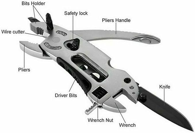 Multitool Adjustable Wrench Jaw+Screwdriver+Pliers Multitool Set