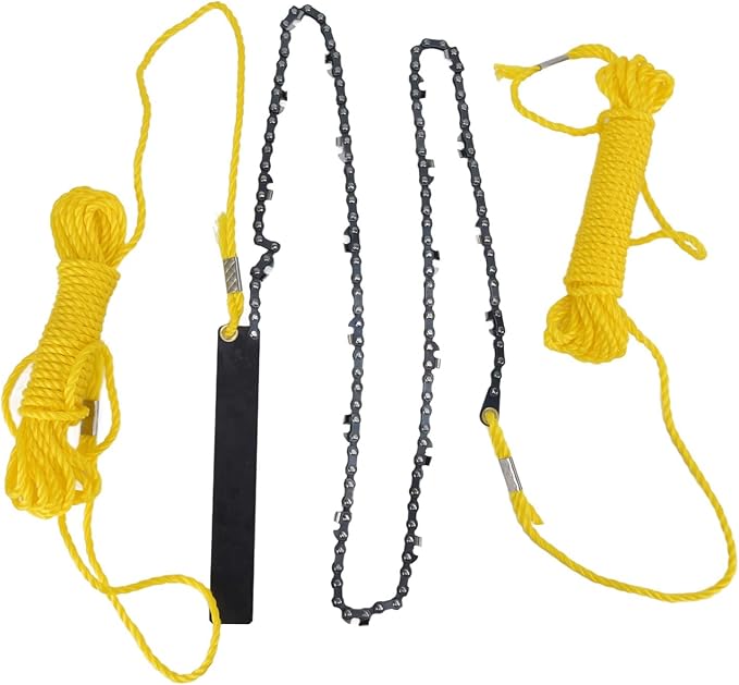 Atyhao , 48 Inch Tree Limb Hand Rope Chain Saw 63 Teeth Comfortable Handle High Hardness Folding Pocket Chainsaw for Tree Pruning