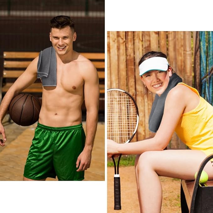 VIVOTE Microfiber Gym Towels Sports Sweat Towel Super Absorbent Ultra Soft Multi-Purpose Man Women Fitness Workout Travel Camping Hiking Yoga 16 Inch X 32 Inch