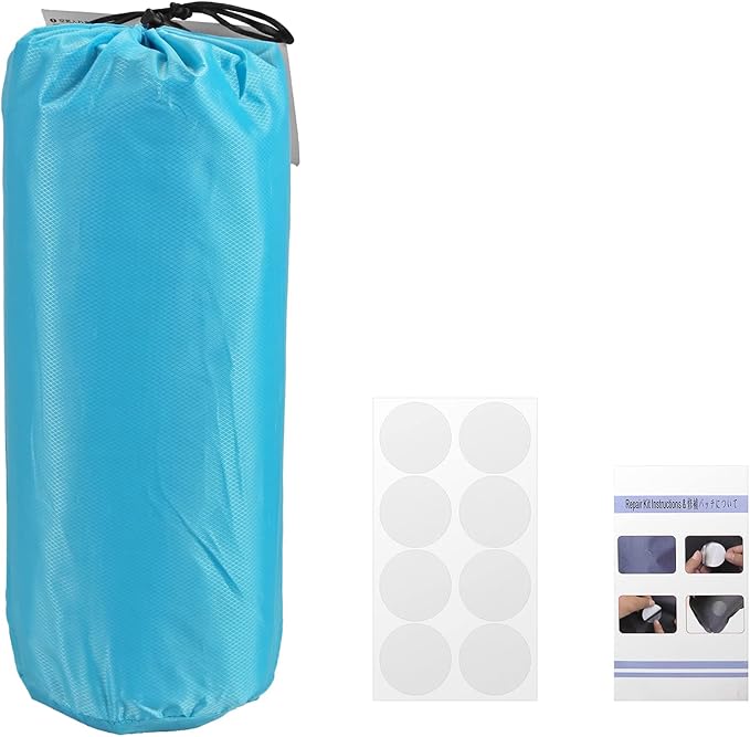 VINTEAM Double Sleeping Pad with Pillow Hand or Foot Self Inflating Camping Mat Durable 40D Nylon Camping Air Mattress Ultralight 2 Person Camping Sleeping Pad or Tent Hiking Camp Travel (Blue)
