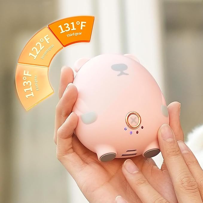 Hand Warmers Rechargeable, 6000mAh Electric Handwarmers Reusable with Power Bank, Portable Hand Heater Fast Warming Up to 131℉, Pocket Warmers for Indoor, Camping, Hunting, Women Mens Gifts