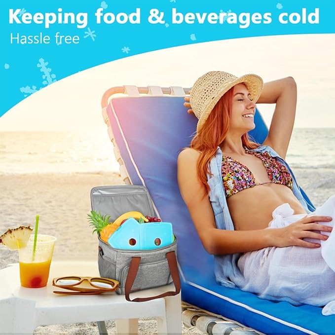 MIYCOO Ice Packs for Lunch Boxes & Lunch Bag - Quick Freeze Ice Pack Space Saving Freezer Packs - Reusable Slim Original Cool Pack - Cool Coolers Accessories for Beach, Camping and Fishing