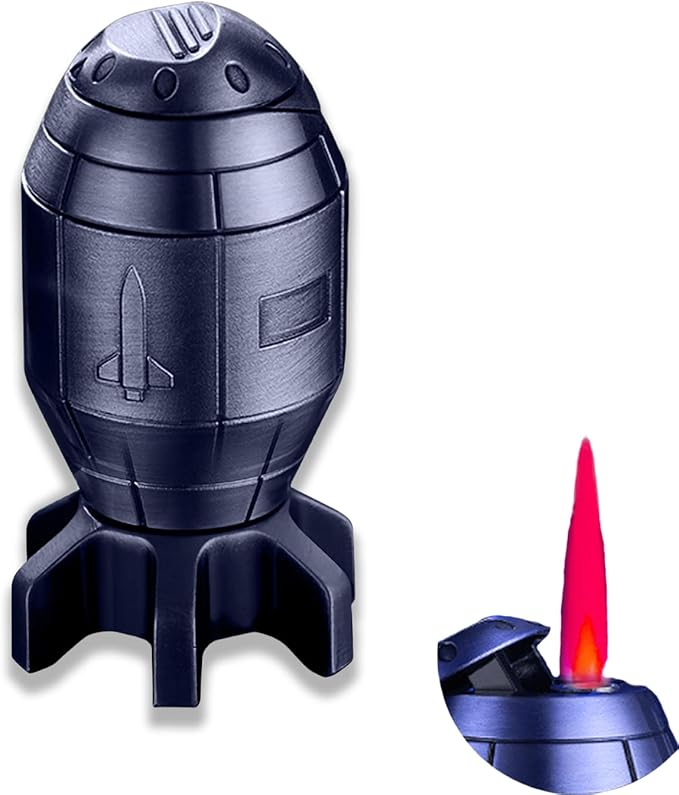 Funny Torch Lighter, Refillable Jet Lighters, Unique Gifts for Men, Halloween Candle Camping BBQ(No Butane Fuel) (Blue)