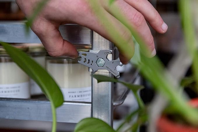KeySmart AllTul Shark - 4-in-1 Everyday Carry Multi-Purpose Keychain Multitool with Bottle Opener, Wrench, Philips Head, and Flat Head Ideal Utility Tool for Camping, Fishing Etc.
