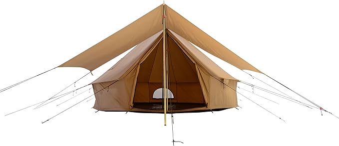 WHITEDUCK 10 Person 3 Season Tent Awning - Brown Cotton Canvas - Rectangular - Free Standing - Water Resistant - Perfect for Camping & Hiking