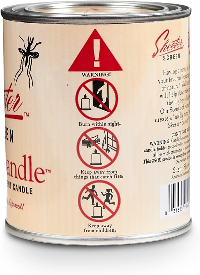 Skeeter Screen 15 Ounce Essential Oil Patio Candle - Pack of (3)