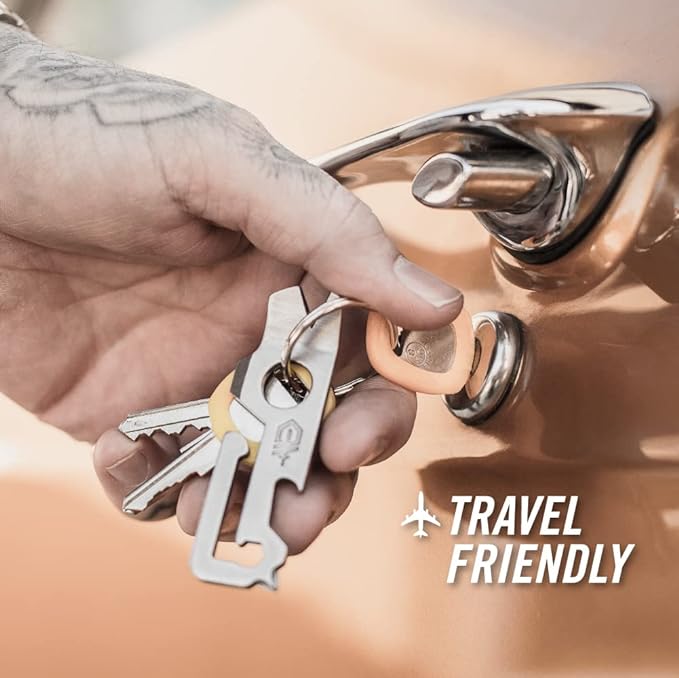 Gerber Gear Mullet Keychain - Multi-Tool Keychain with Pry Bar, Bottle Opener, and Wire Stripper - EDC Gear and Equipment - Stonewash