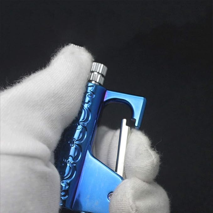 BOLLAER Outdoor Emergency Fire Starter Flint Match Lighter Keychain, Flint Metal Matchstick Fire Starter with Keychain for Camping Hiking Best Gift (Blue)