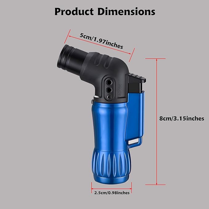 Lighter, 2pcs/Set Triple Jet Flame Torch Lighter,Bend Head Design Refillable Butane Gas Lighters, Jet 3 Flame Windproof Lighters for Candle,Indoor,Kitchen,Outdoor,Camping(without Butane)-Black+Red